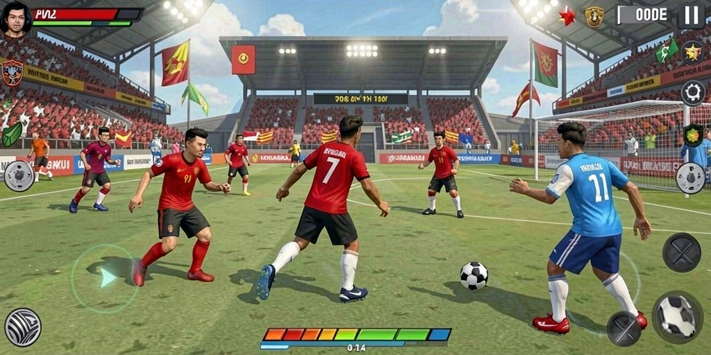 Screenshot menunjukkan karakter utama saat beraksi.